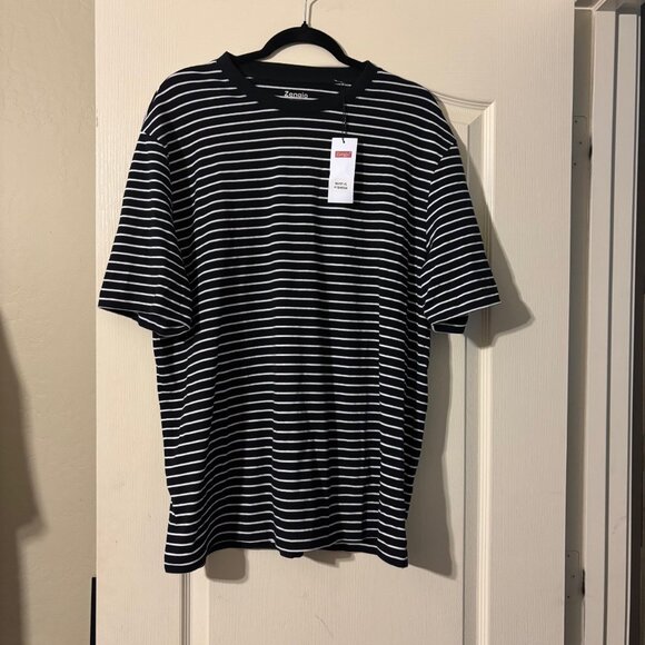 NWT Mens Short Sleeve Crewneck Classic Horizontal Striped shirt SZ XL - Picture 1 of 5